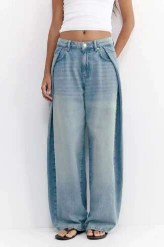 Jeans baggy a palloncino con pieghe