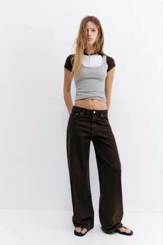 Jeans baggy a vita media