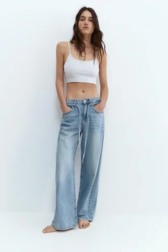 Jeans larghi con coulisse