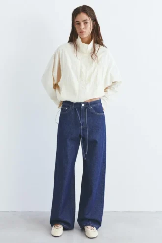Jeans larghi con coulisse