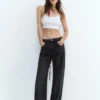 Jeans larghi con coulisse Jeans larghi con coulisse