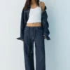 Jeans larghi con coulisse Jeans larghi con coulisse