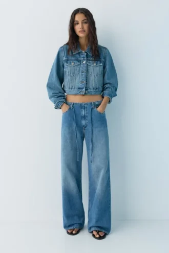 Jeans larghi con coulisse