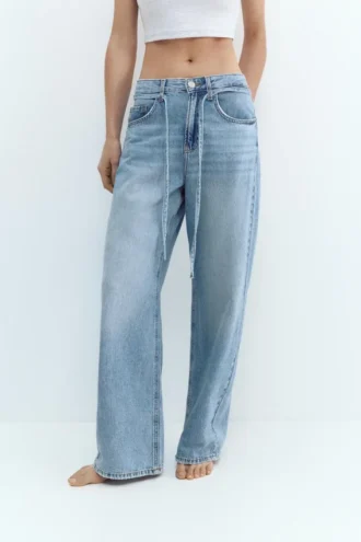 Jeans larghi con coulisse