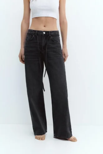Jeans larghi con coulisse