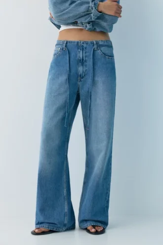 Jeans larghi con coulisse