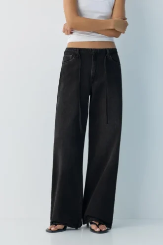 Jeans larghi con coulisse