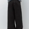 Jeans larghi con stampa laser Jeans larghi con stampa laser