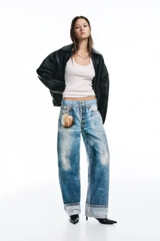 Jeans larghi stampati