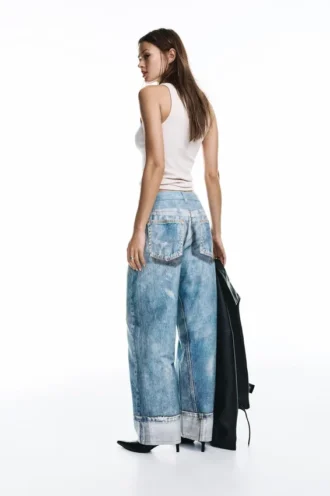Jeans larghi stampati