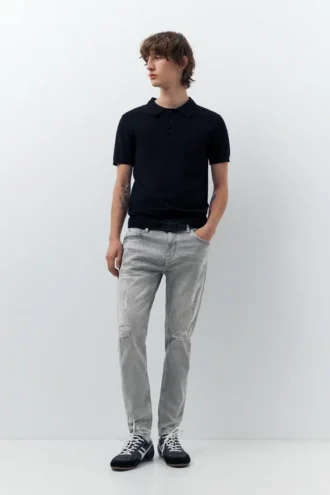 Jeans skinny strappati