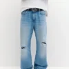 Jeans slim fit a zampa strappati Jeans slim fit a zampa strappati