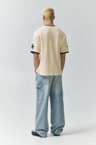 Maglione a maniche corte con stampa in stile pantaloncini