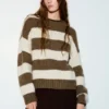 Maglione a righe in maglia grossa