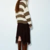 Maglione a righe in maglia grossa