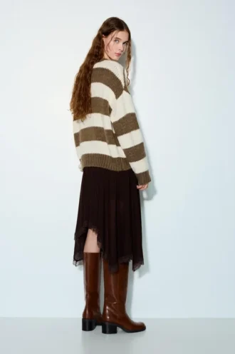 Maglione a righe in maglia grossa