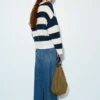 Maglione a righe in maglia grossa