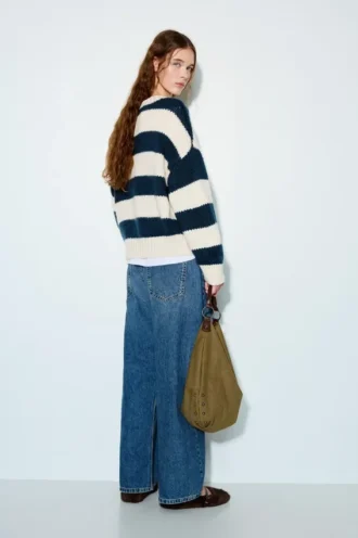Maglione a righe in maglia grossa