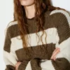 Maglione a righe in maglia grossa