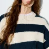 Maglione a righe in maglia grossa