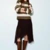 Maglione a righe in maglia grossa