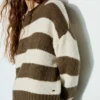 Maglione a righe in maglia grossa