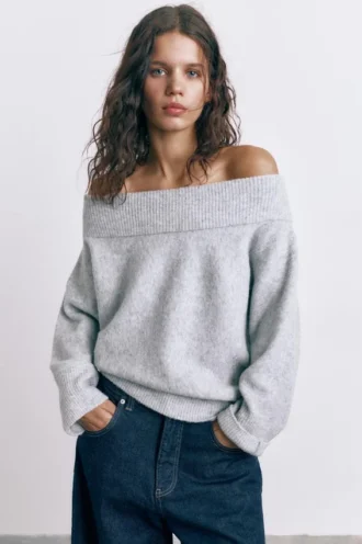 Maglione Bardot in morbida maglia