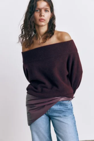 Maglione Bardot in morbida maglia