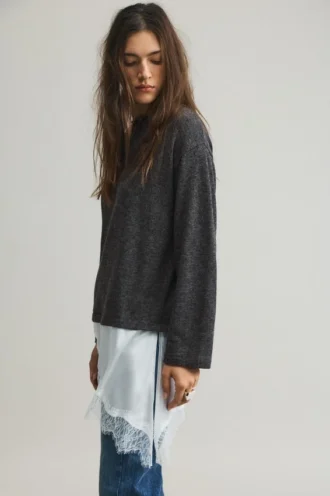 Maglione in pizzo combinato