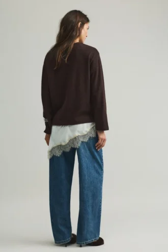 Maglione in pizzo combinato