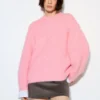 Maglione rosa a girocollo Maglione rosa a girocollo