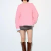 Maglione rosa a girocollo Maglione rosa a girocollo
