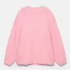 Maglione rosa a girocollo Maglione rosa a girocollo