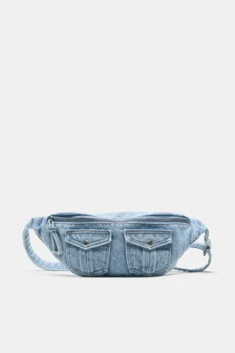 Marsupio con tasca in denim