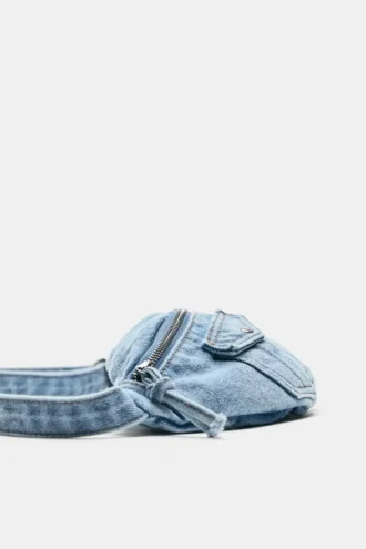 Marsupio con tasca in denim