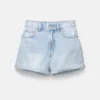 Pantaloncini mom in denim con risvolto Pantaloncini mom in denim con risvolto