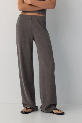 Pantaloni a gamba dritta in crêpe