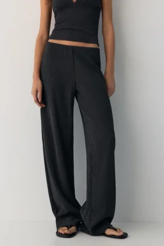 Pantaloni a gamba dritta in crêpe