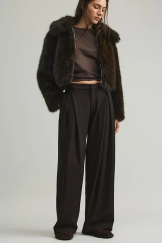 Pantaloni a gamba larga con doppia pince