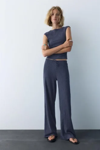 Pantaloni a gamba larga in crêpe Pantaloni a gamba larga in crêpe