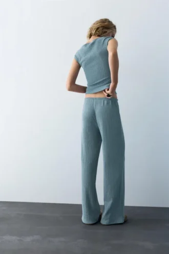 Pantaloni a gamba larga in crêpe