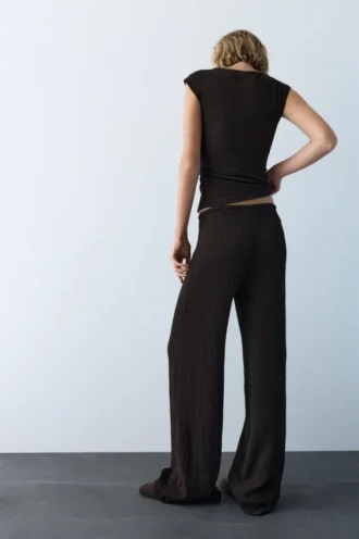 Pantaloni a gamba larga in crêpe