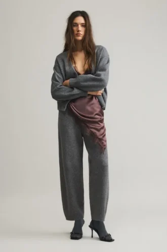 Pantaloni a zampa in maglia Pantaloni a zampa in maglia