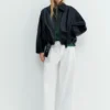Pantaloni bianchi con doppia pince Pantaloni bianchi con doppia pince
