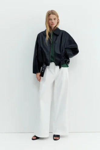 Pantaloni bianchi con doppia pince
