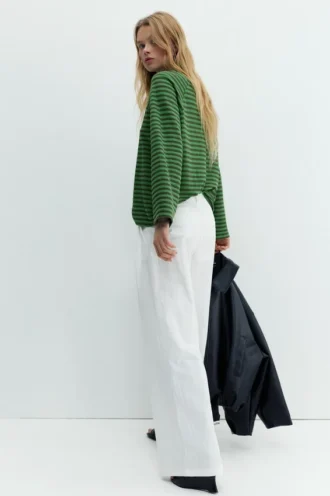 Pantaloni bianchi con doppia pince