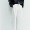 Pantaloni bianchi con doppia pince Pantaloni bianchi con doppia pince