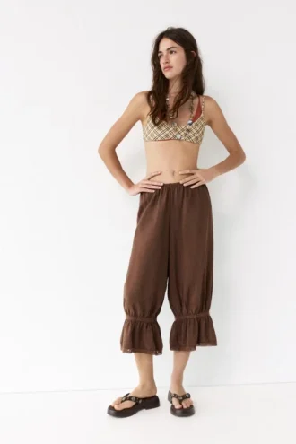 Pantaloni bloomer marroni