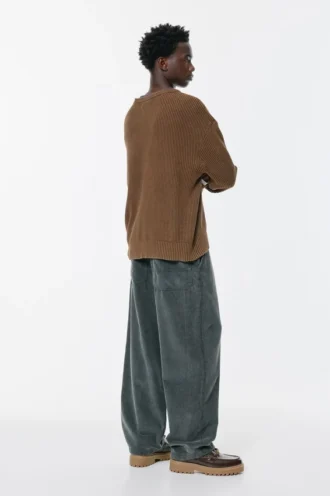Pantaloni da jogging larghi in velluto a coste