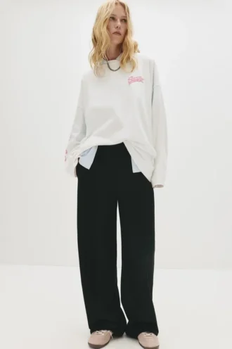 Pantaloni da tuta a gamba larga con cucitura